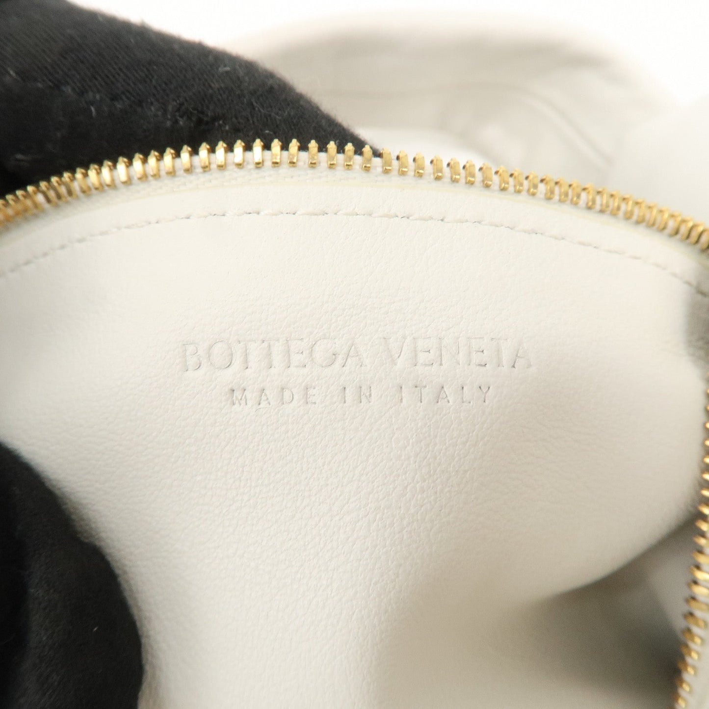 BOTTEGA VENETA Leather Double Knots Hand Bag White 629635