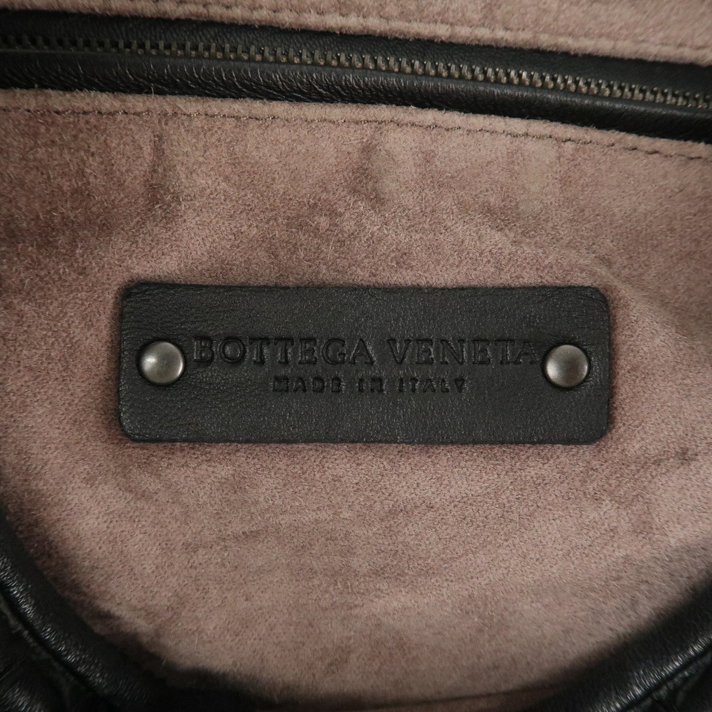 BOTTEGA VENETA Intrecciato Leather Shoulder Bag Hand Bag Black