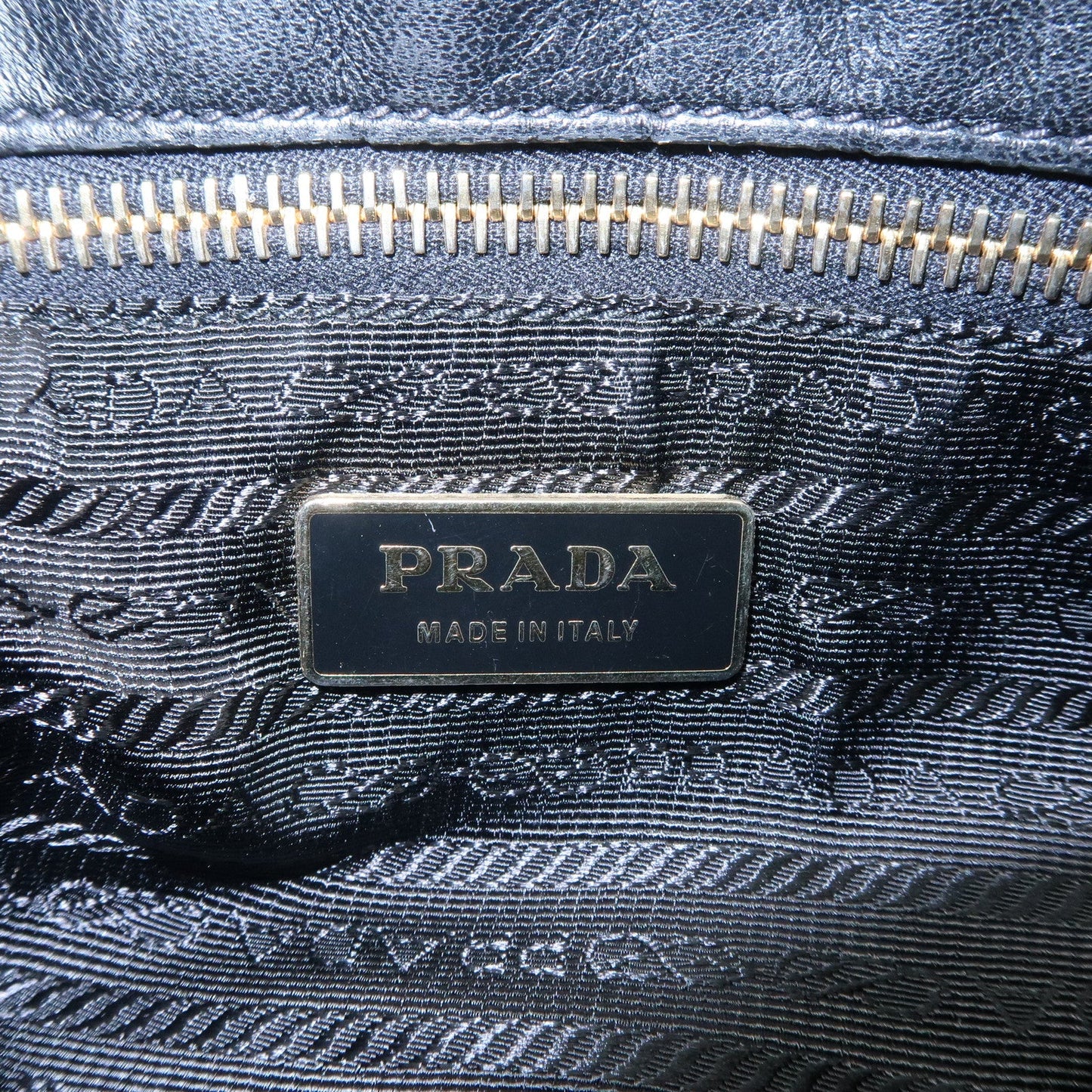 PRADA Leather Gathered 2WAY Shoulder Bag Black BN1639