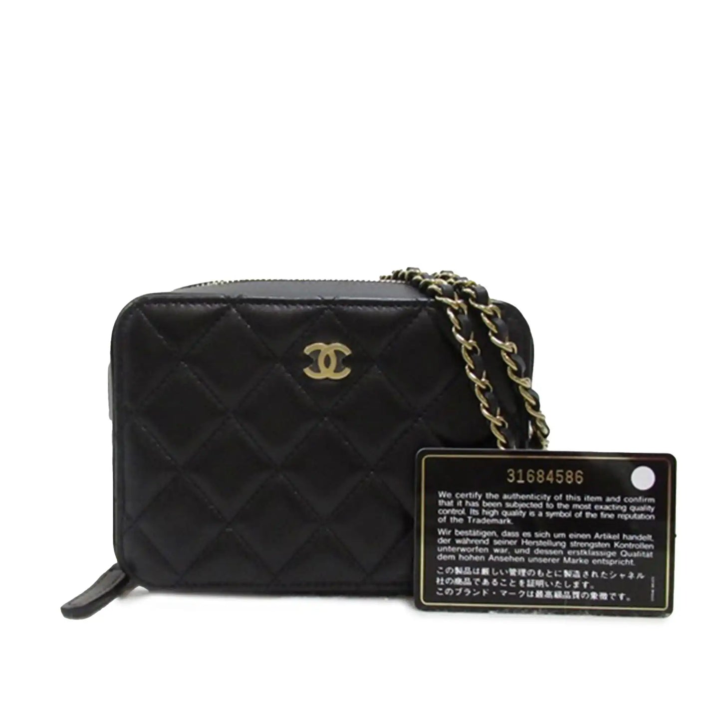 Chanel CC Camera Bag Mini Black Lambskin Gold