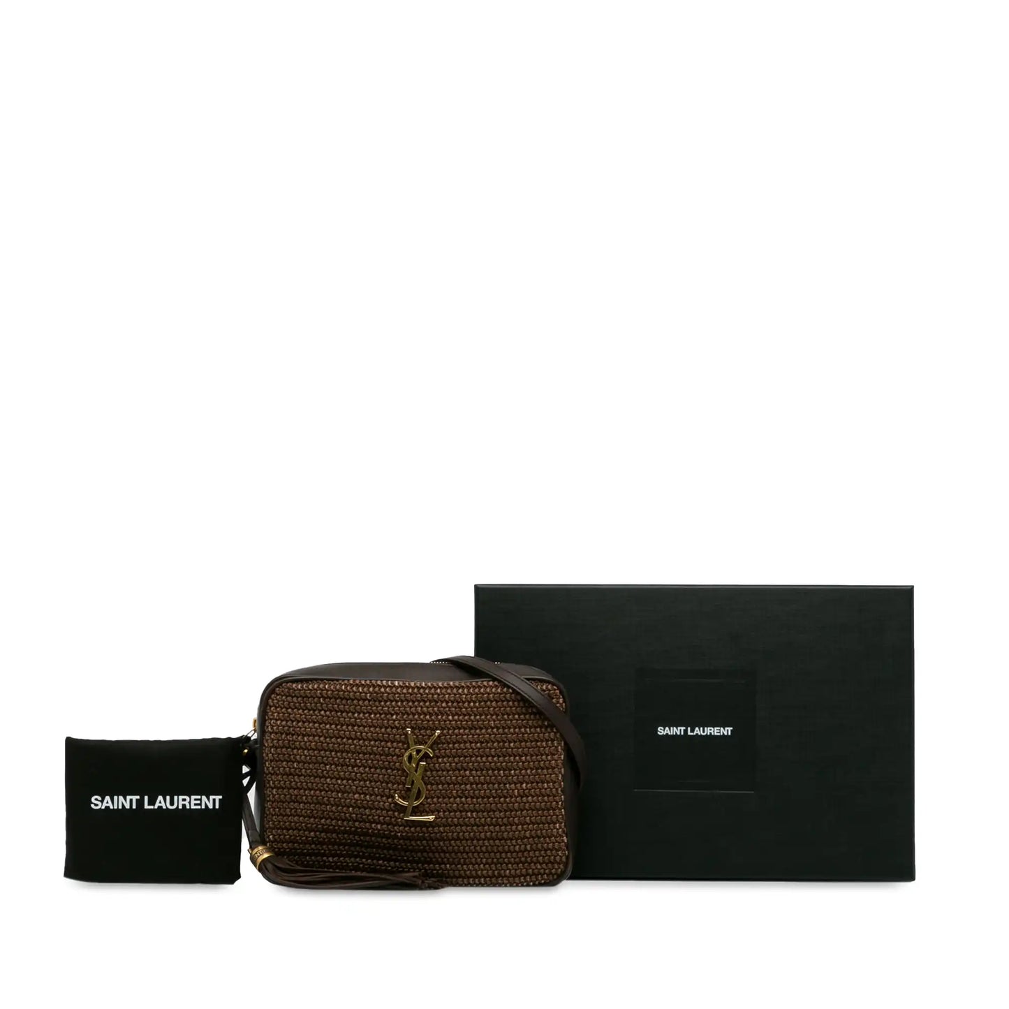 Yves Saint Laurent Lou Camera Bag Brown Raffia