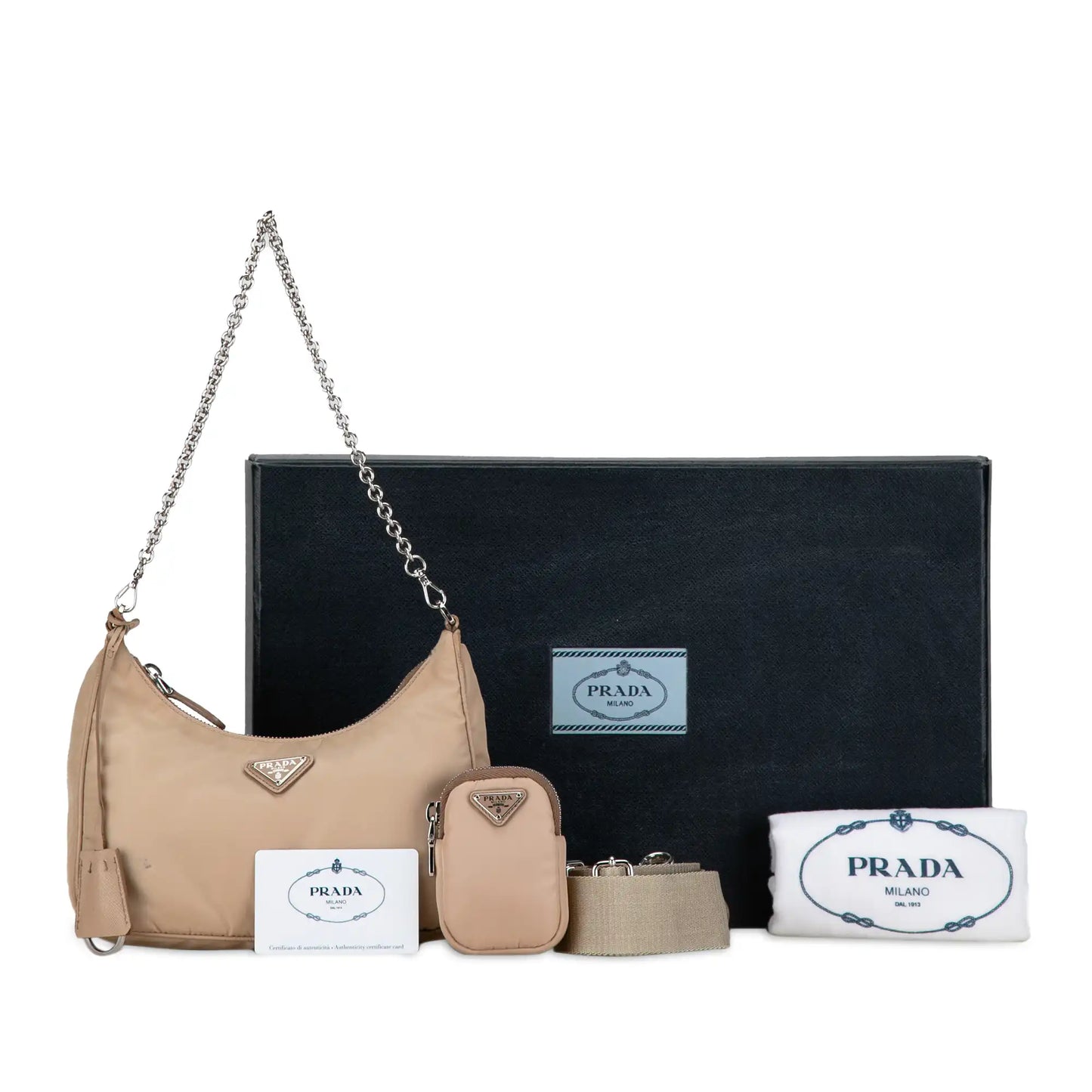 Prada Re-Edition 2005 Beige Nylon Canvas