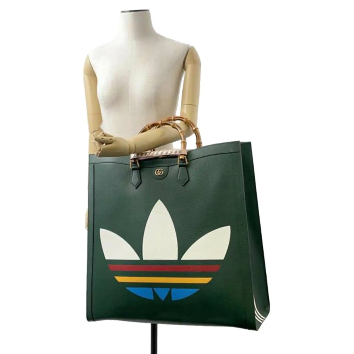 Gucci x Adidas Bamboo Diana Green Maxi Calfskin