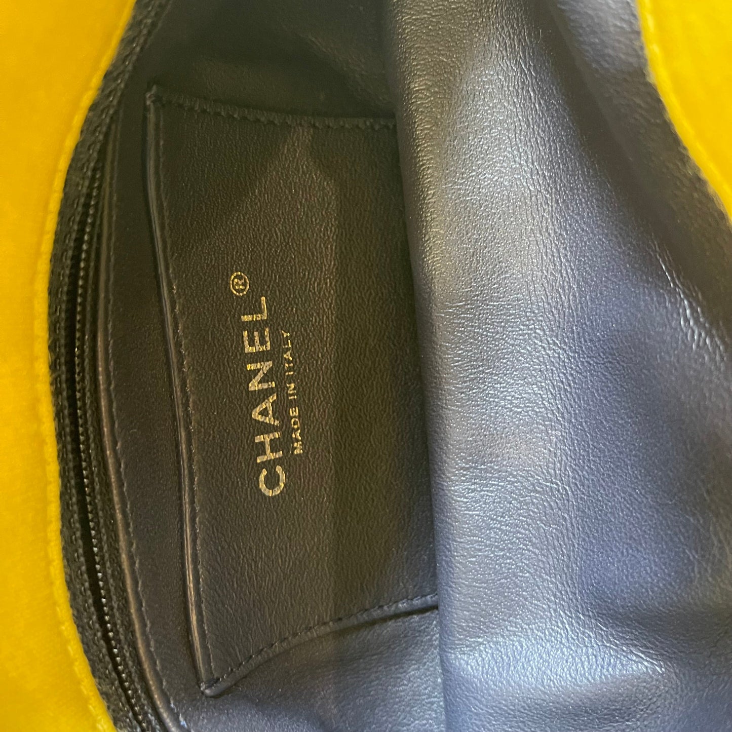 CHANEL Yellow Quilted Jersey Small Just Mademoiselle Bowling Bag