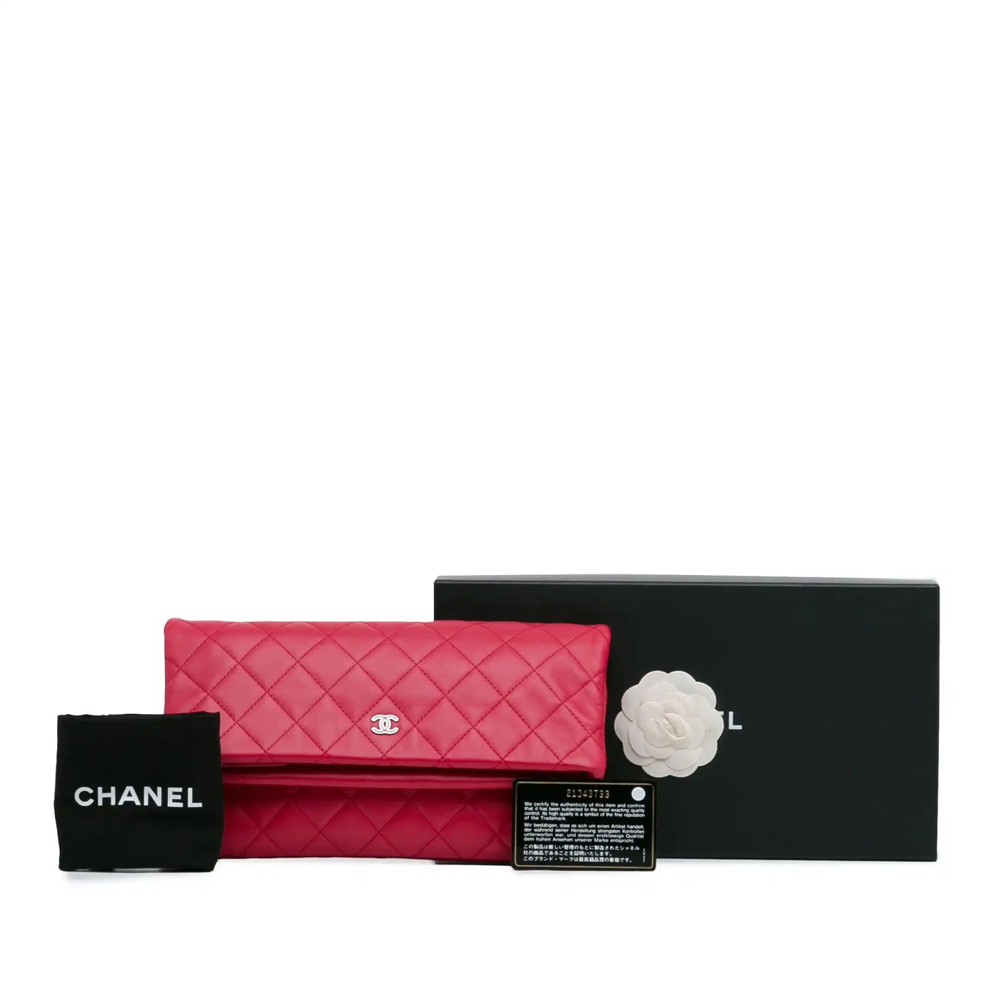 Chanel Beauty CC Clutch Red Quilted Lambskin Gold