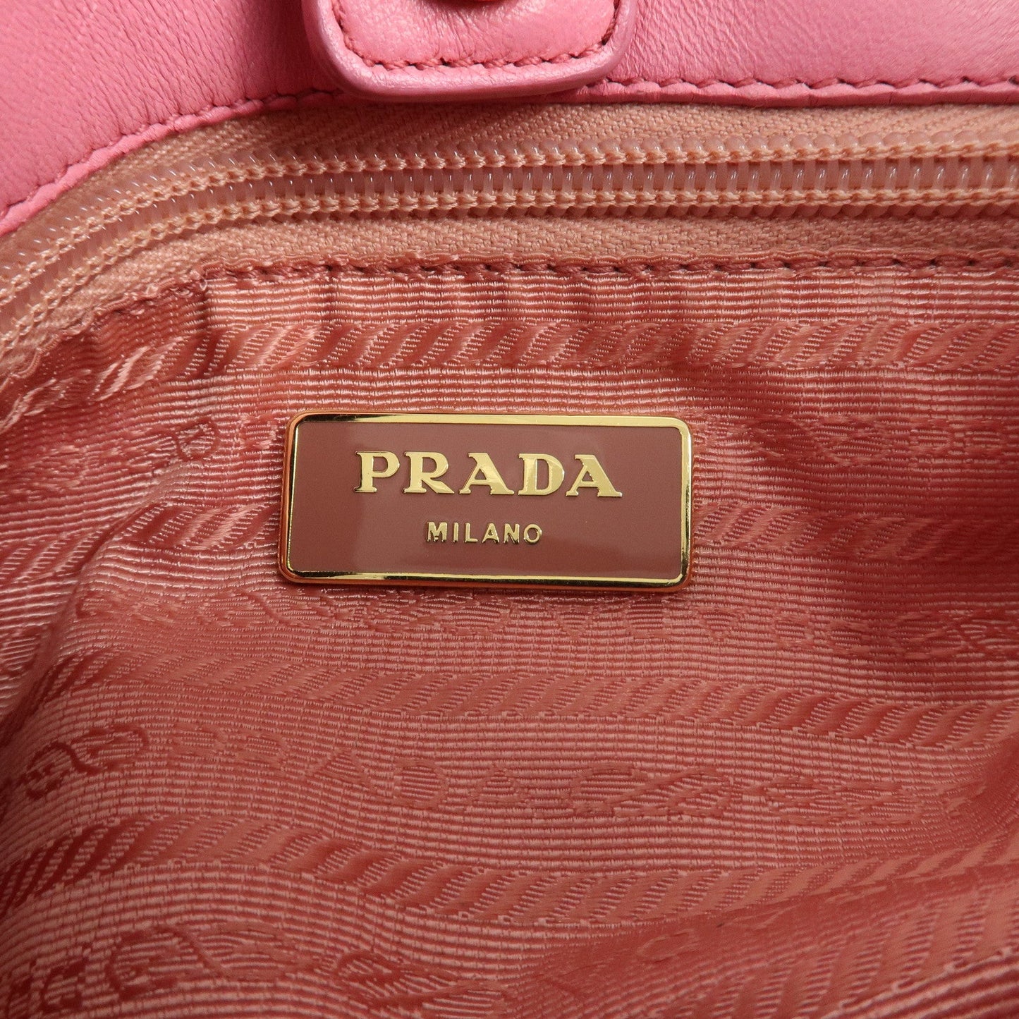 PRADA Nylon Leather Gather Shoulder Bag Hand Bag Pink BR4237