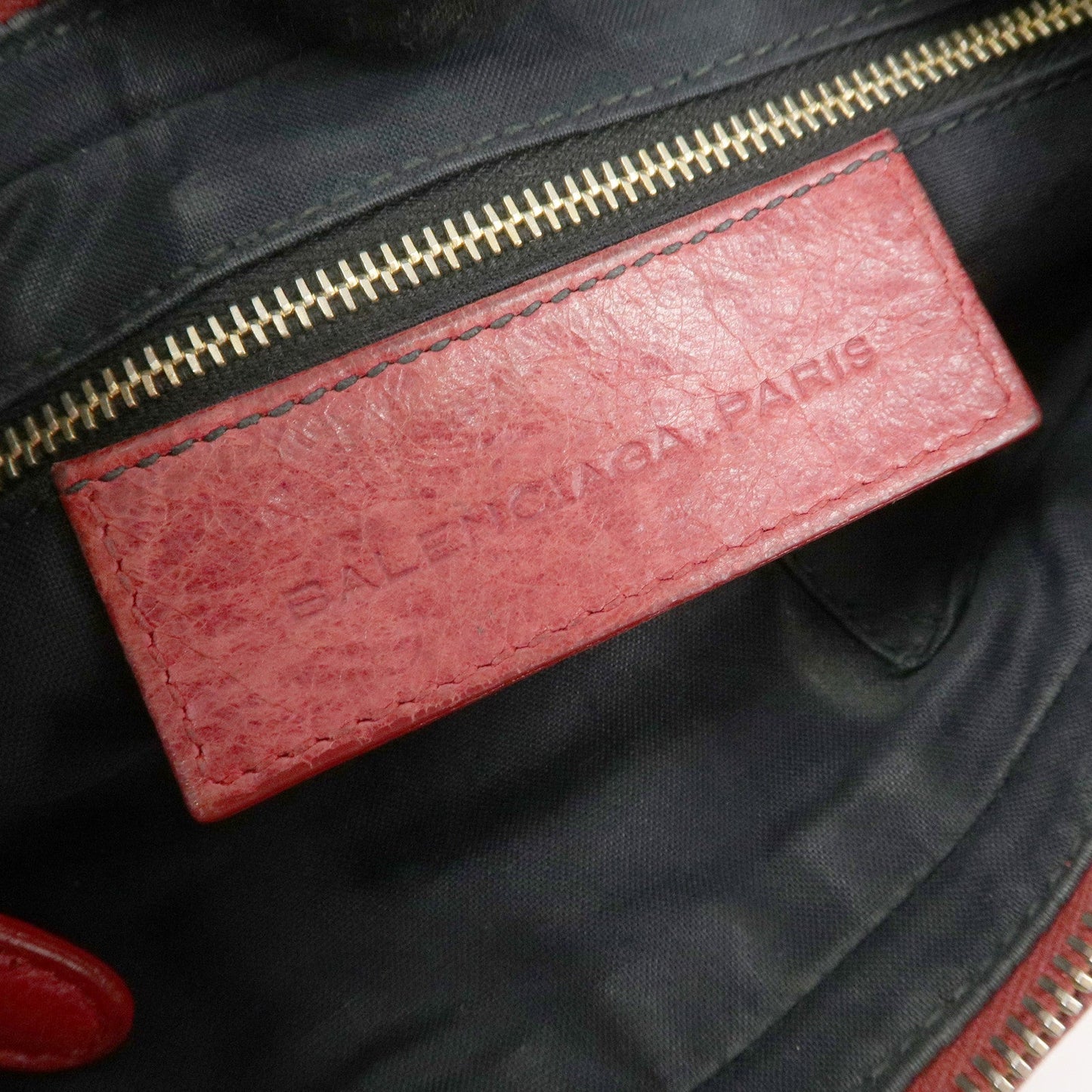 BALENCIAGA The Giant Hip Leather Shoulder Bag Red 237203