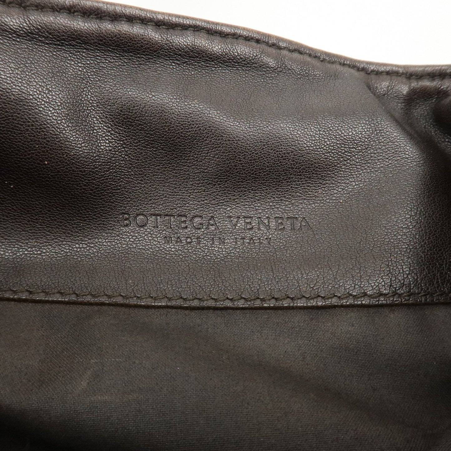 BOTTEGA VENETA Intrecciato Leather Messenger Bag Dark Brown 163971