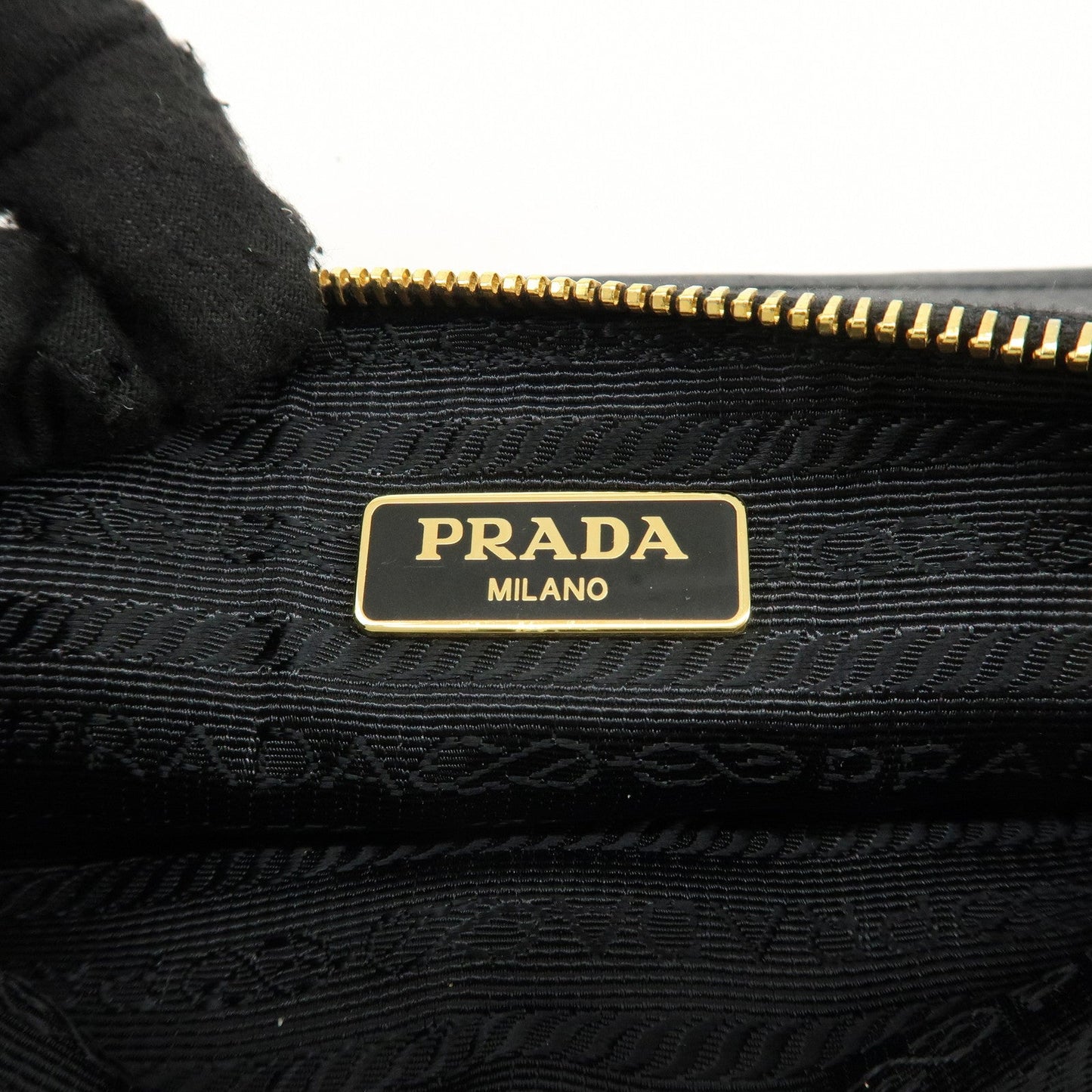 PRADA Leather Shoulder Bag Hand Bag Shoulder Bag  Black