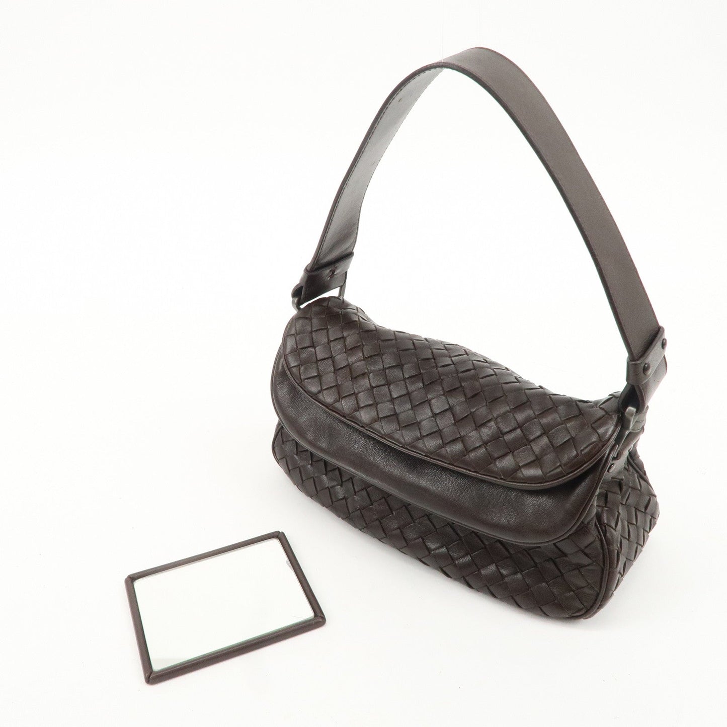 BOTTEGA VENETA Intrecciato Leather One-shoulder Bag Brown 142467