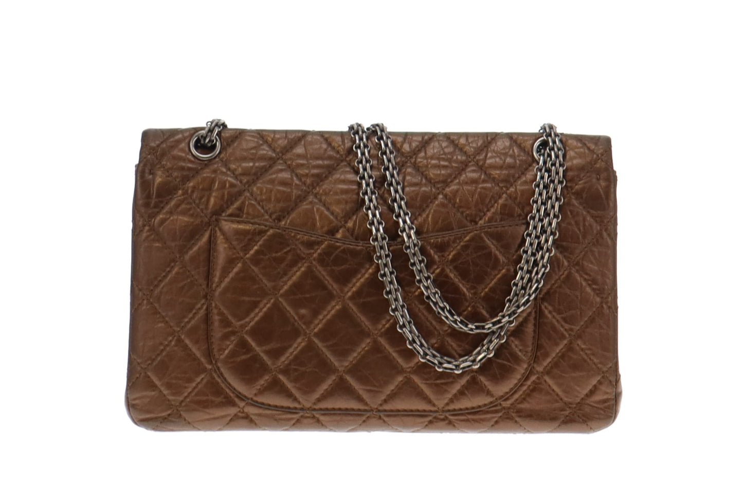 Chanel Bronze Crinkled Calfskin and Gunmetal HW 2.55 Reissue 227 2008/09