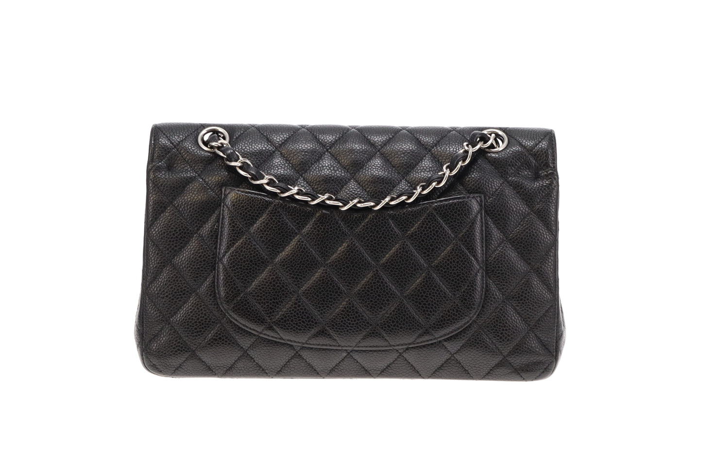 Chanel Black Caviar Silver HW Medium Classic Double Flap 2011