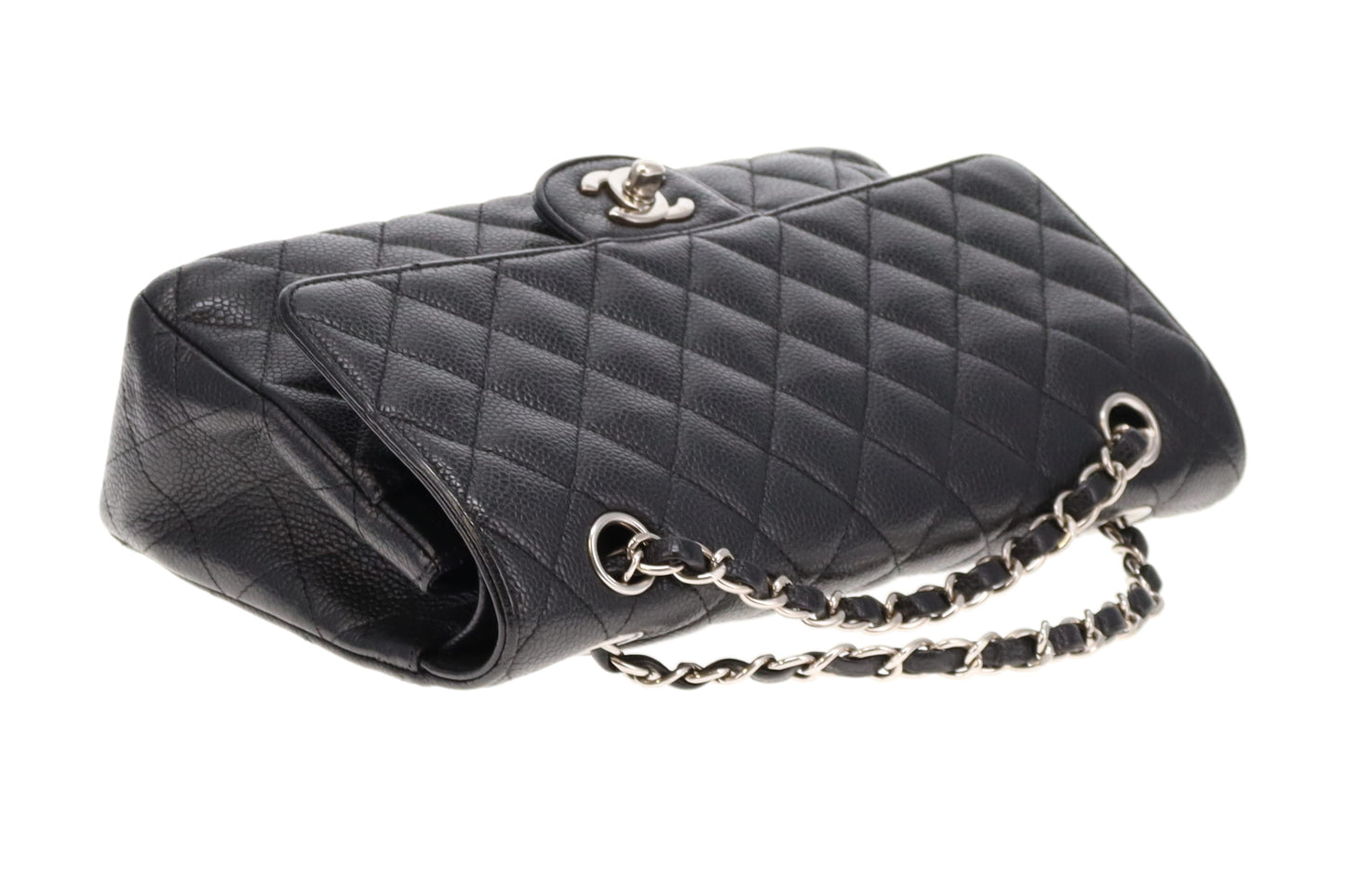 Chanel Black Caviar Silver HW Medium Classic Double Flap 2011