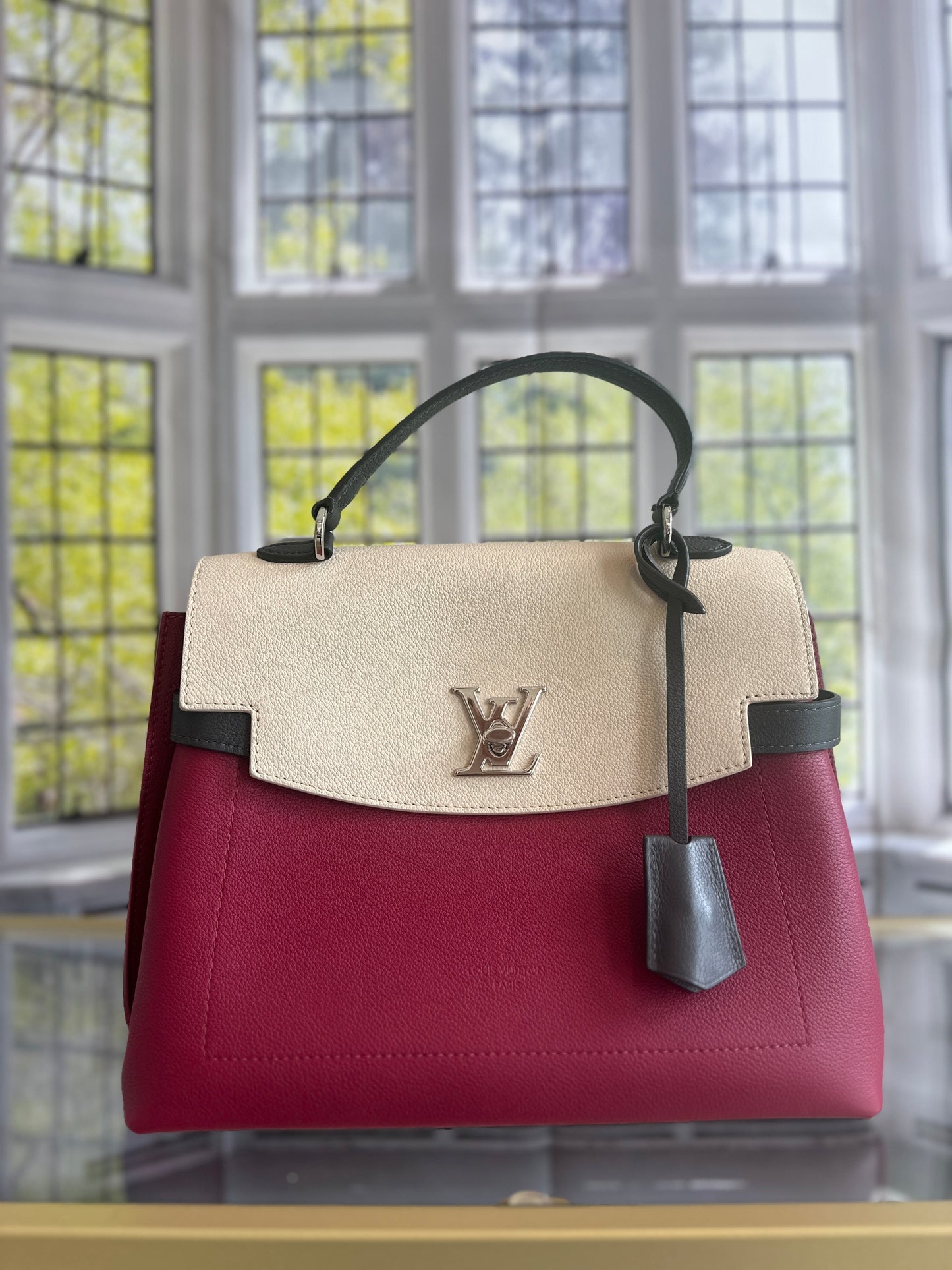 LOUIS VUITTON Lockme Ever MM Lockme Handbag M52431 Bordeaux White Multi Soft Calf Leather