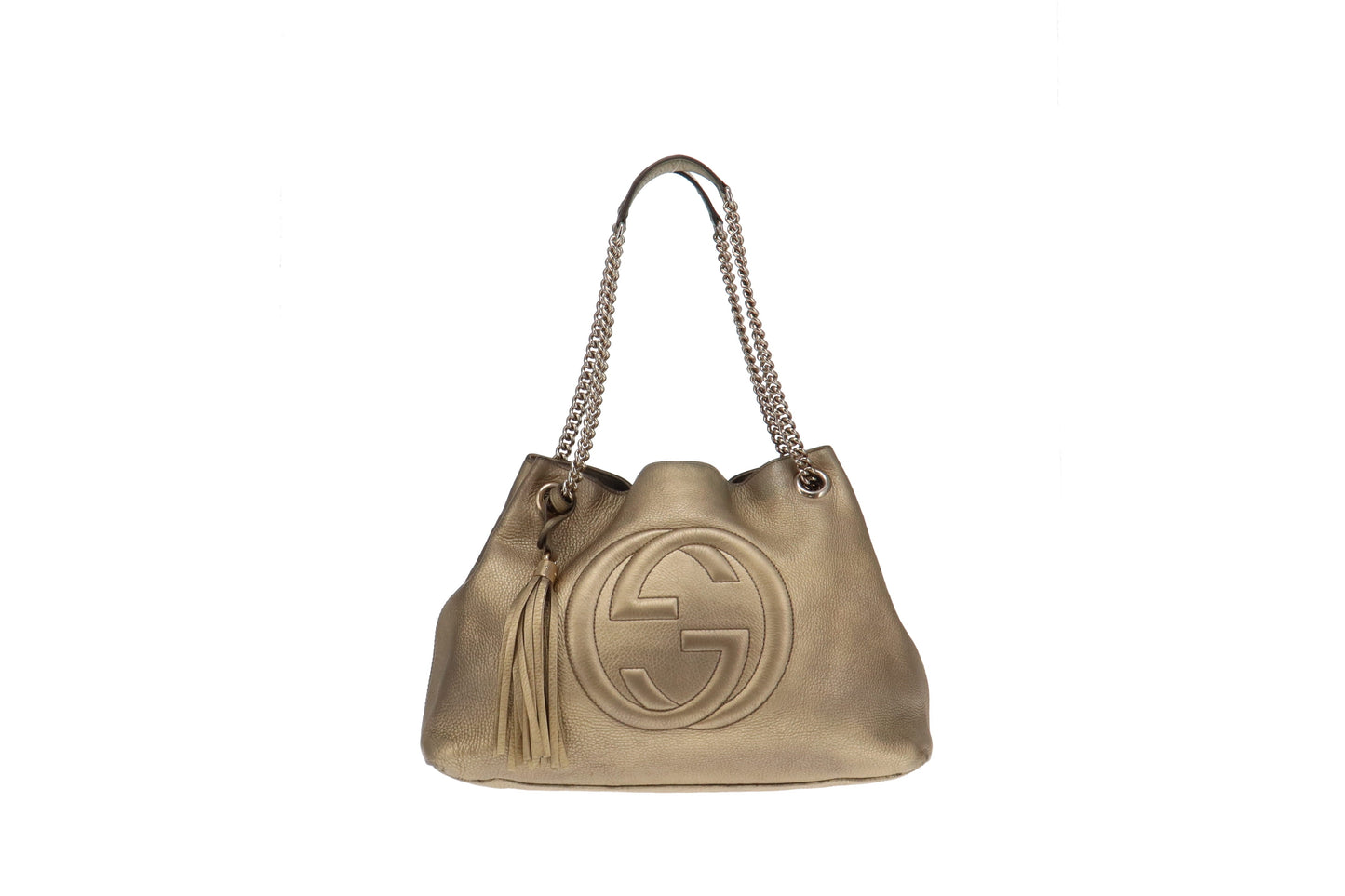 Gucci Gold Metallic Soho Chain Bag