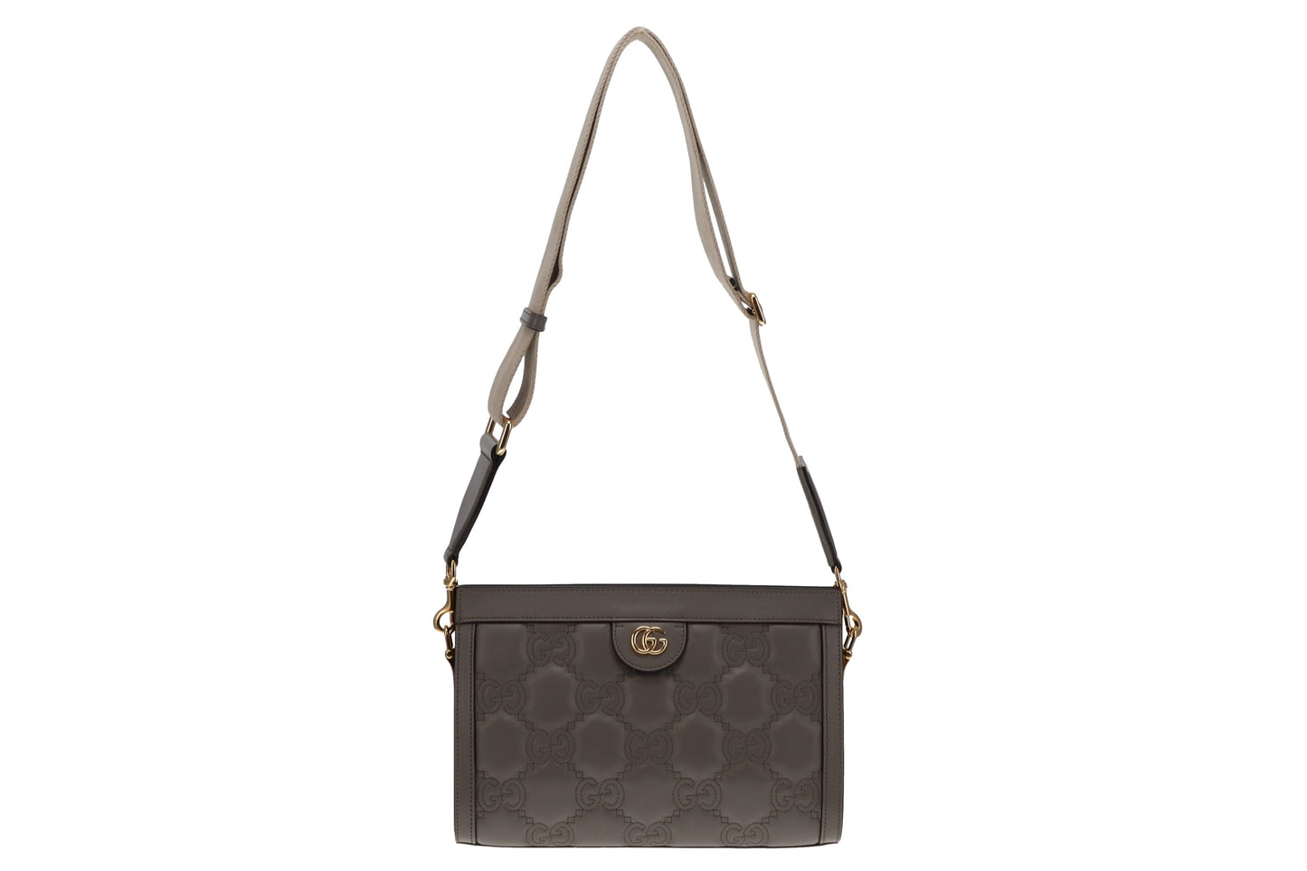 Gucci Grey Embossed Matelasse Leather Small Bag with 2 Straps