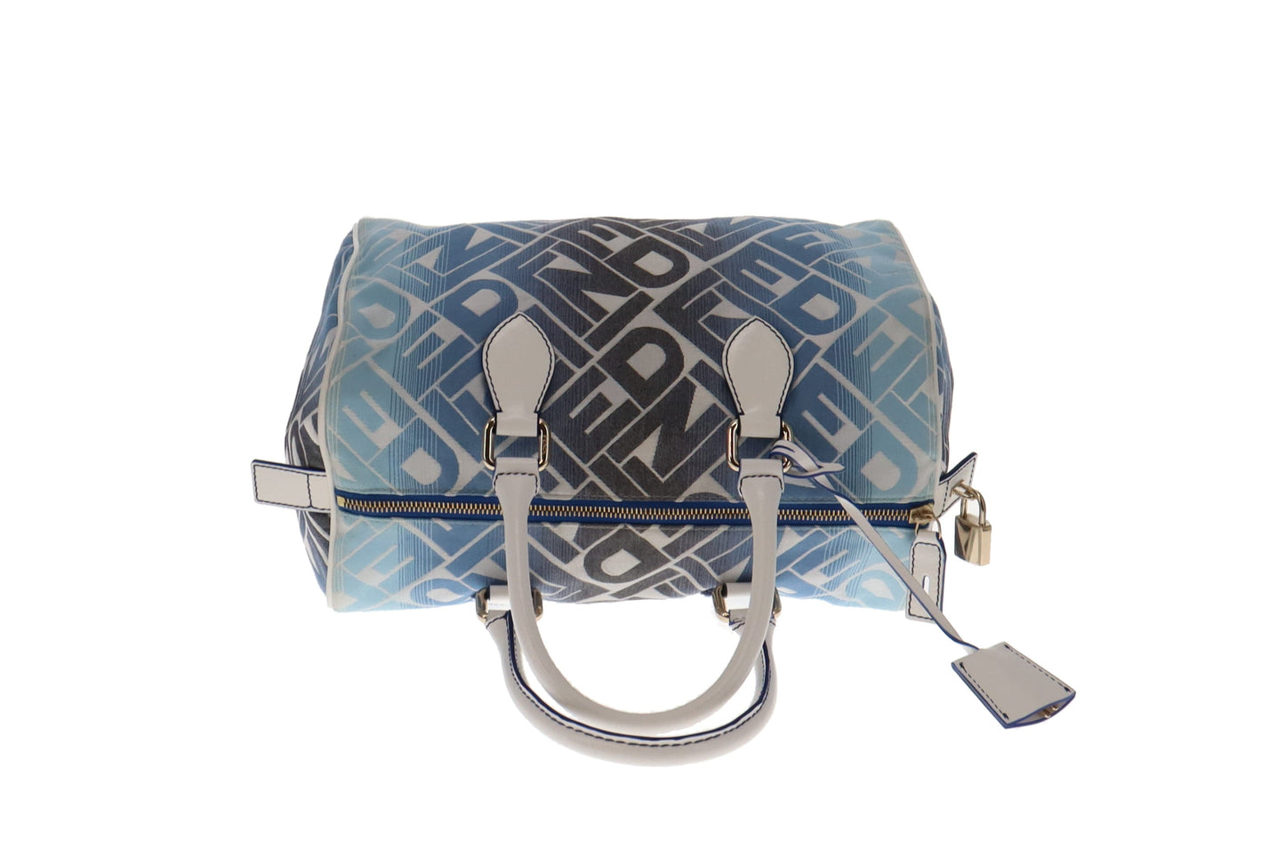 Fendi Blue Tone Bauletto Forever Boston Bag