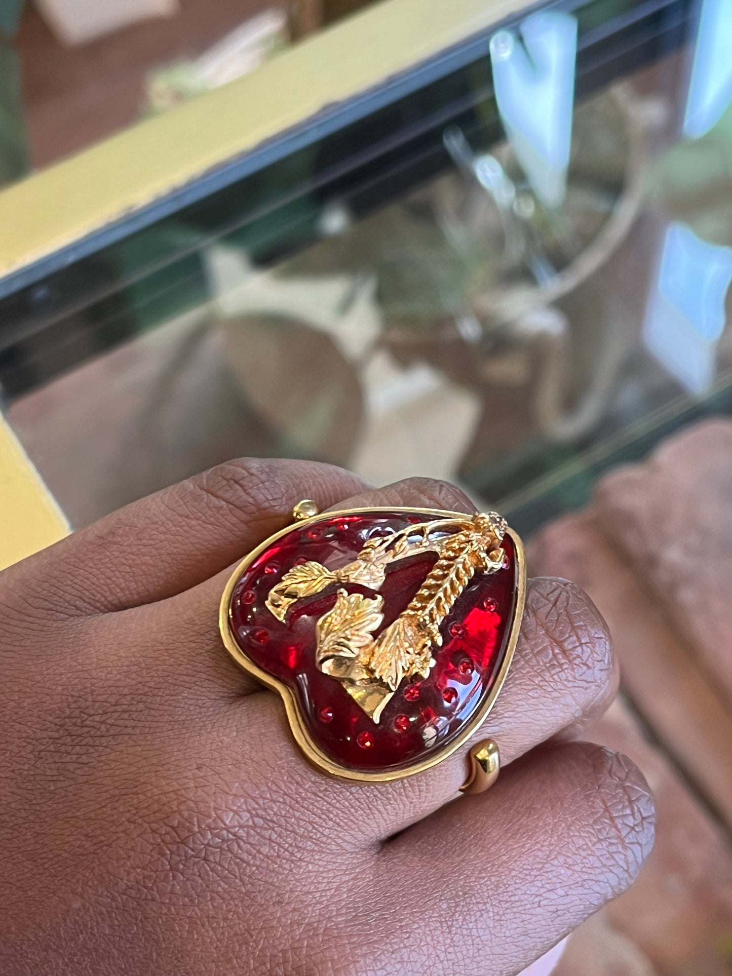 Versace Virtus Heart Double Ring