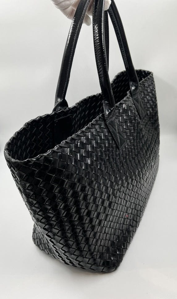 Bottega Veneta Intrecciato Patent Leather Tote