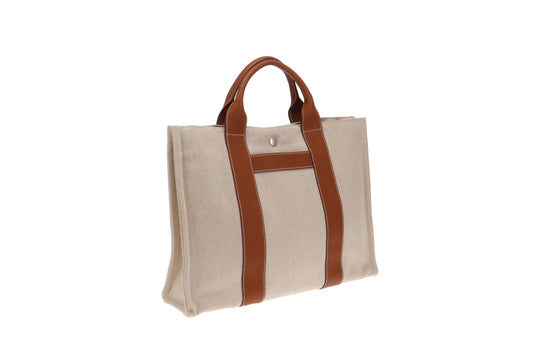 Hermes Harnais MM Tote Ecru Toile & Negonda