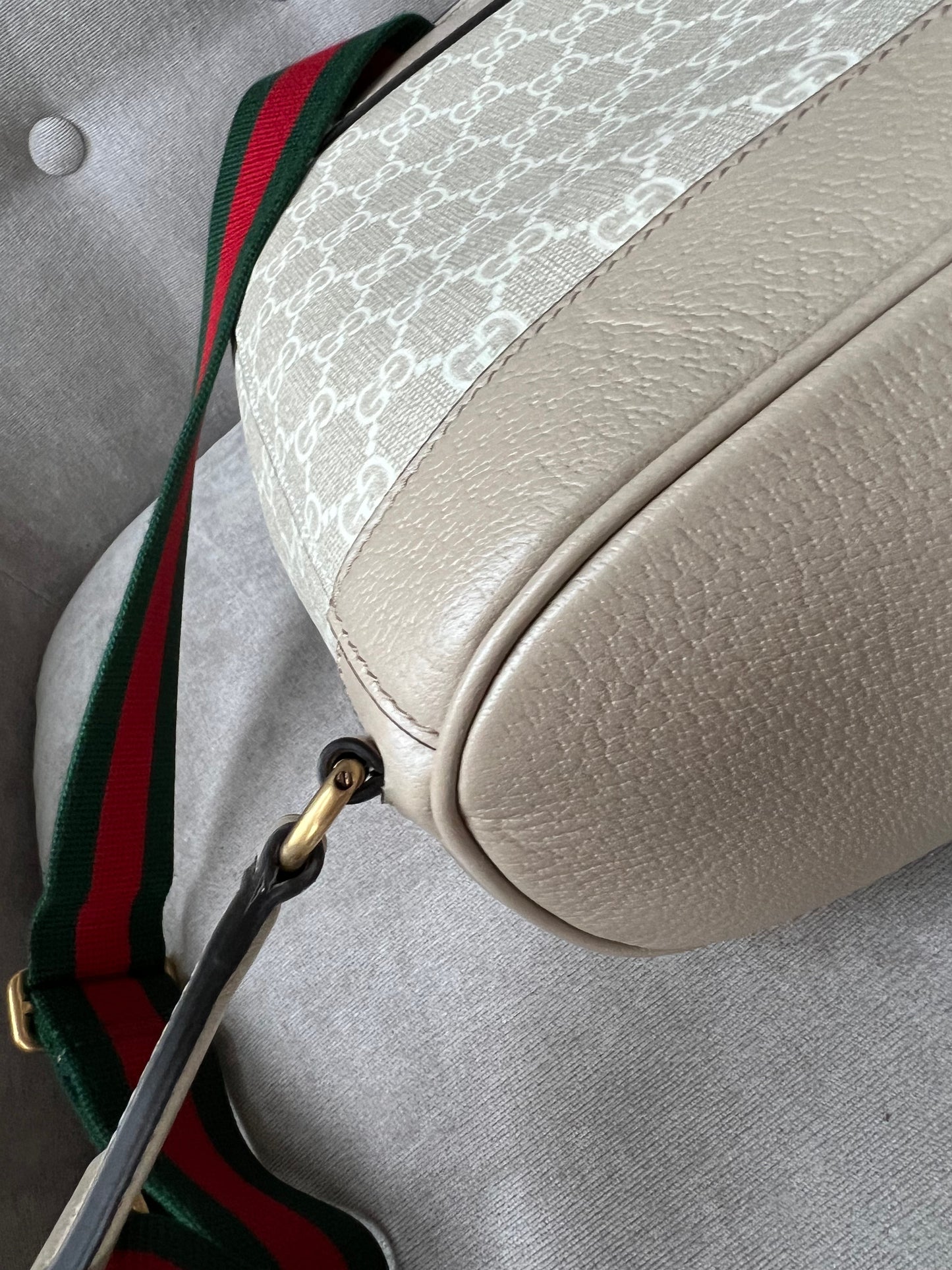 Gucci Beige and White Supreme Canvas Backpack (RRP £1500)