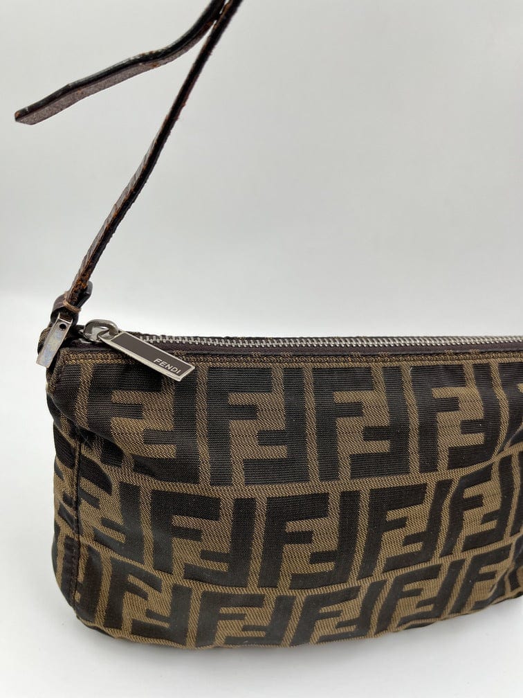 Vintage Fendi Shoulder Bag in Brown Zucca Canvas