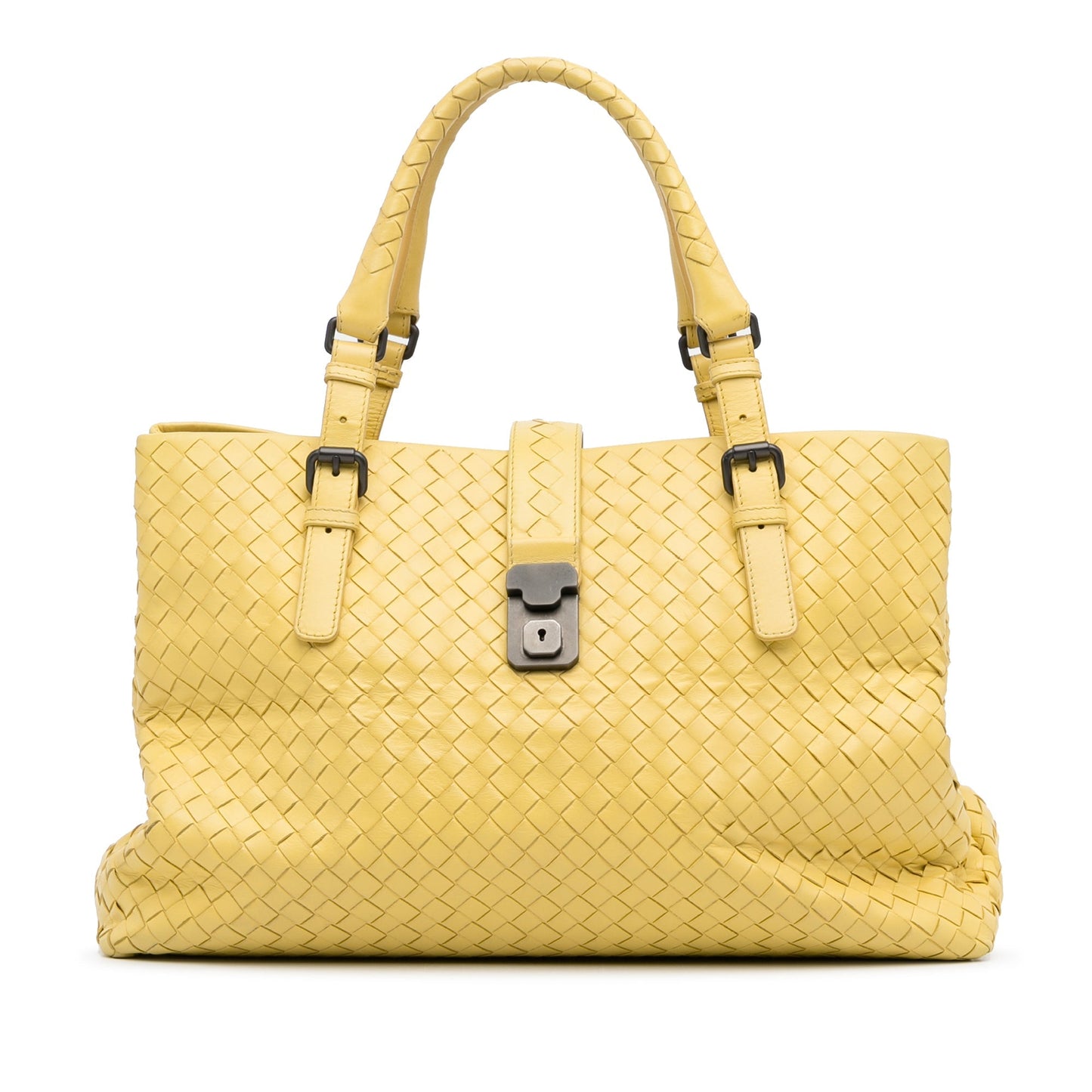 Yellow Bottega Veneta Medium Intrecciato Roma Tote Bag