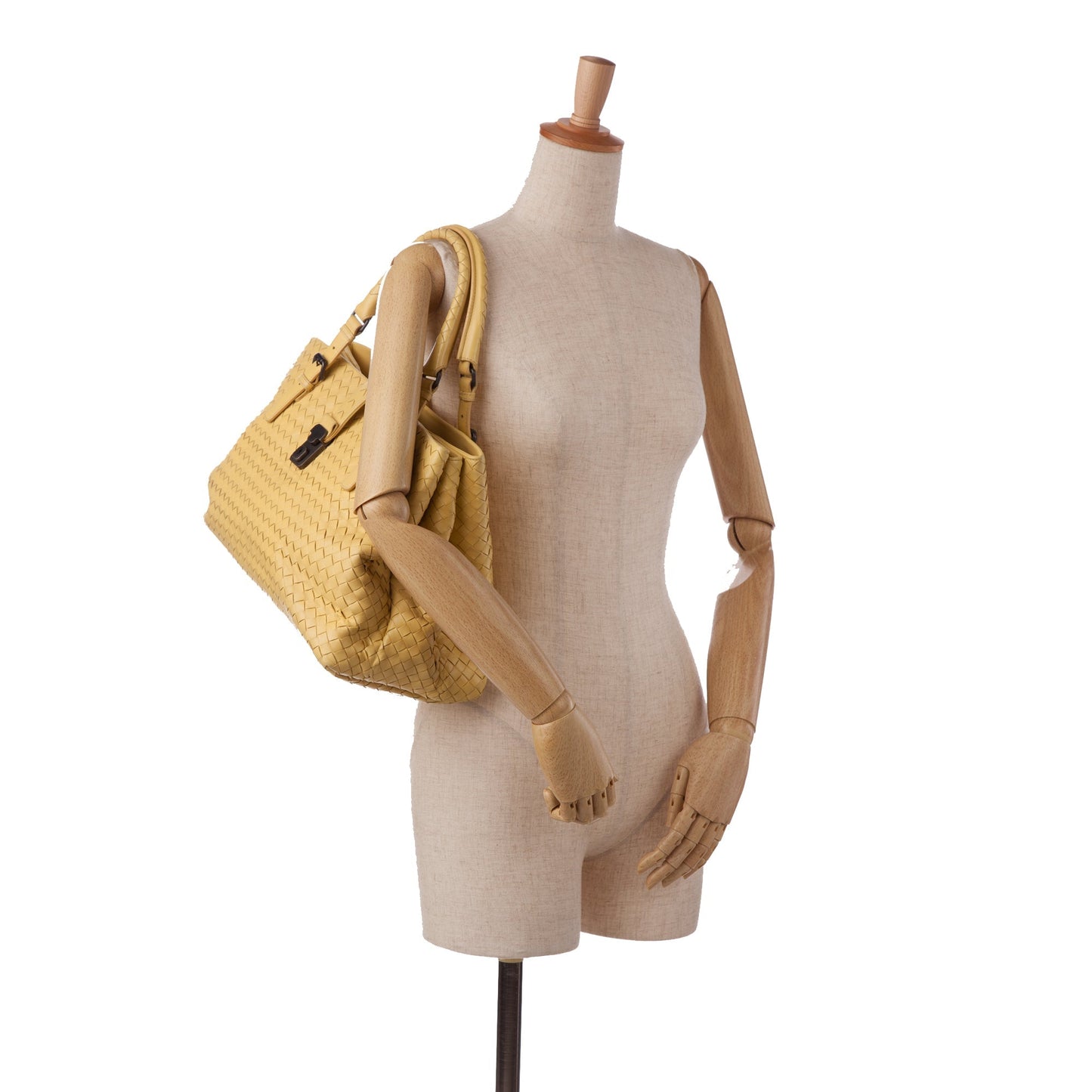 Yellow Bottega Veneta Medium Intrecciato Roma Tote Bag