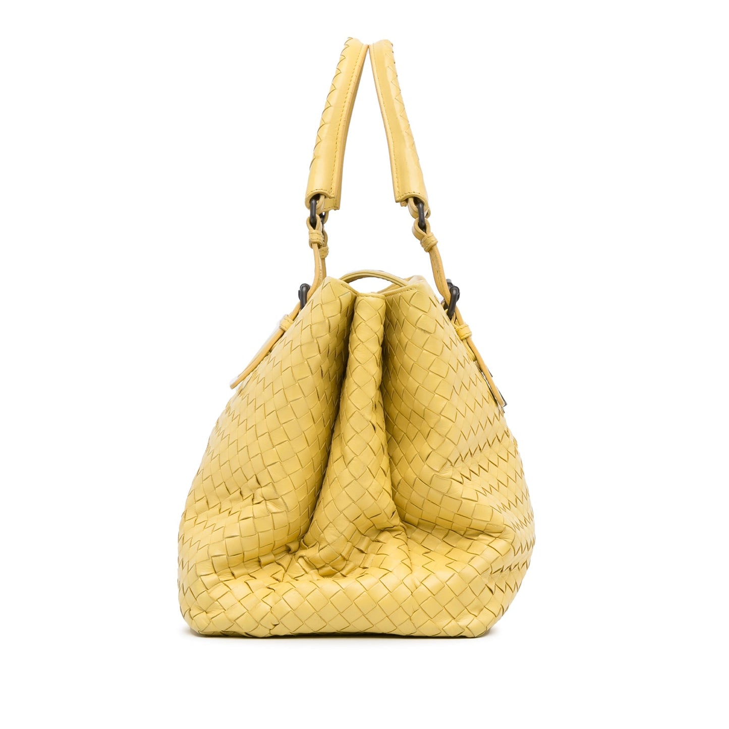 Yellow Bottega Veneta Medium Intrecciato Roma Tote Bag