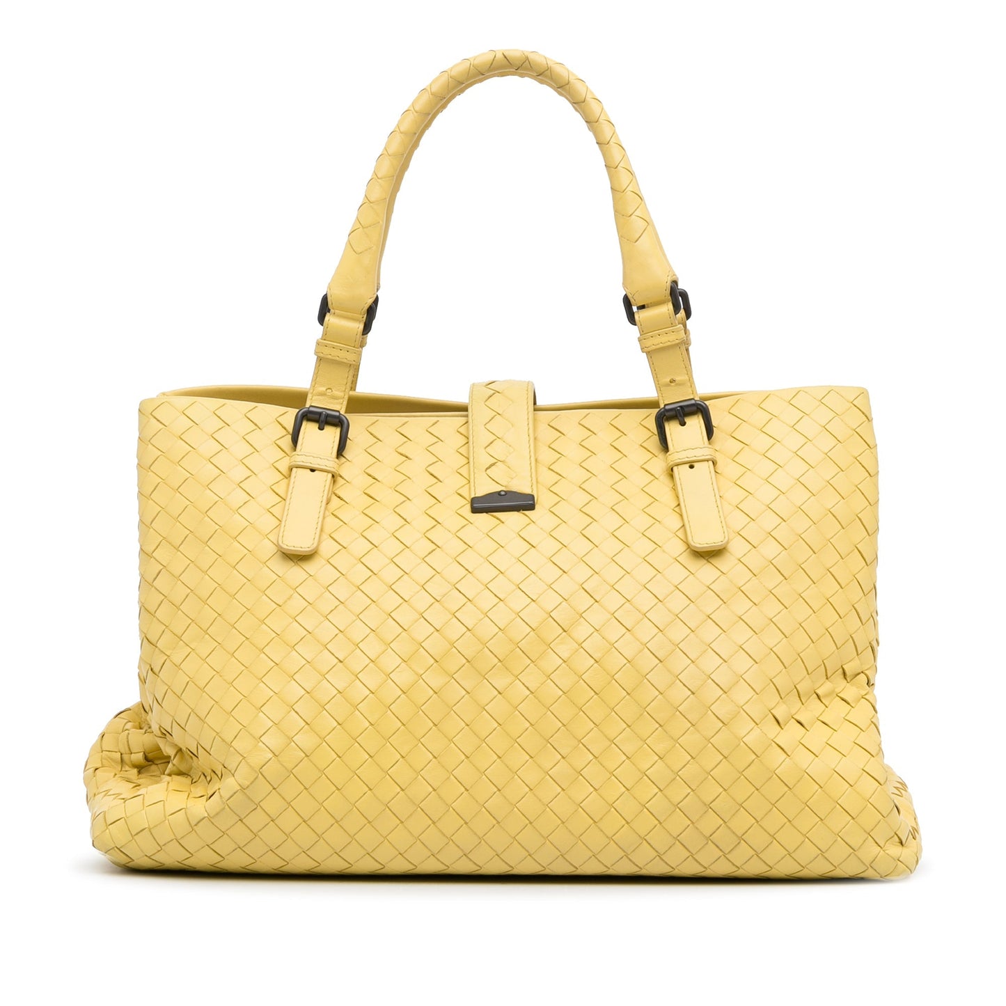 Yellow Bottega Veneta Medium Intrecciato Roma Tote Bag