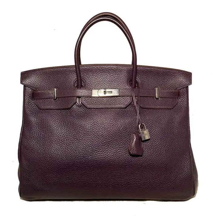 Hermes Raisin Purple Clemence Birkin 40 PDH