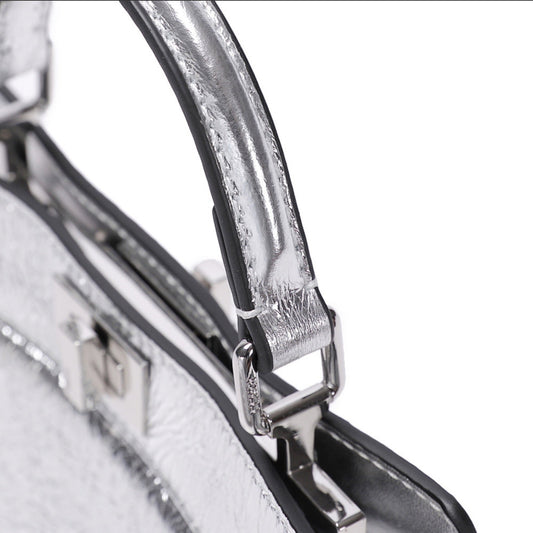 Fendi Peekaboo Silver Leather Bag