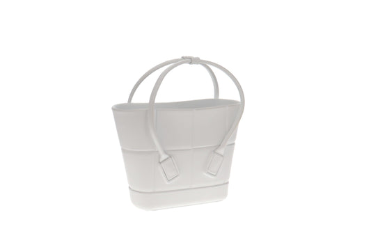 Bottega Veneta White Rubber Mini Acro Tote