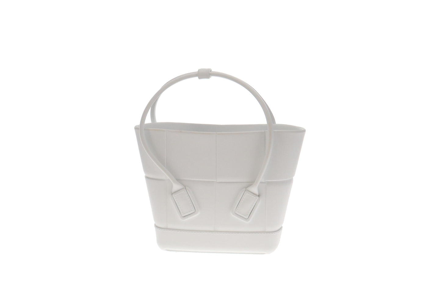 Bottega Veneta White Rubber Mini Acro Tote