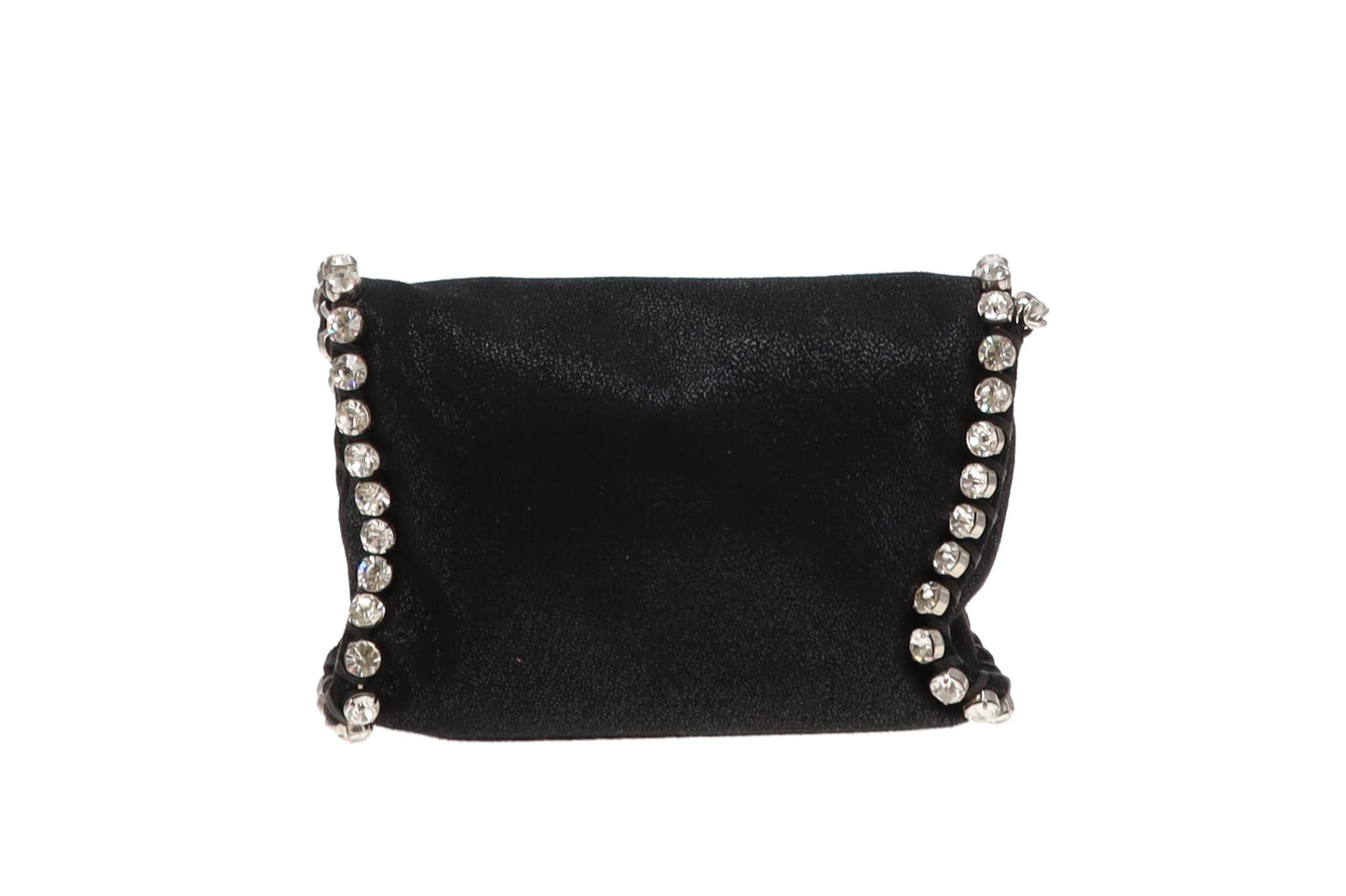 Stella McCartney Crystal Mini Foldover Falabella Black Shaggy Deer SH