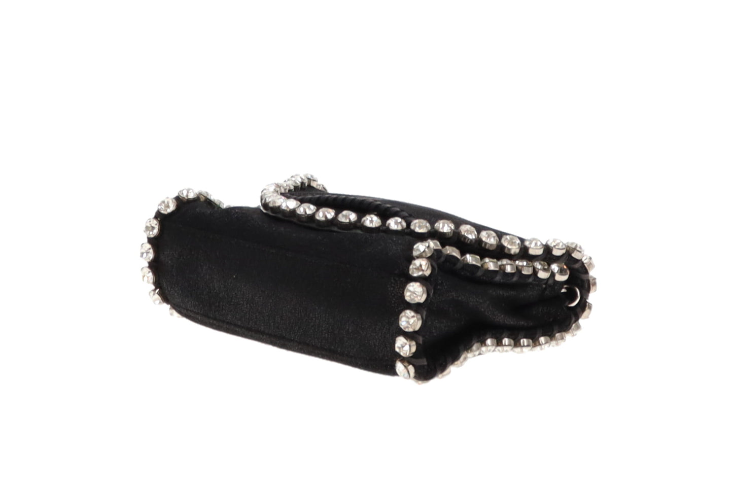 Stella McCartney Crystal Mini Foldover Falabella Black Shaggy Deer SH