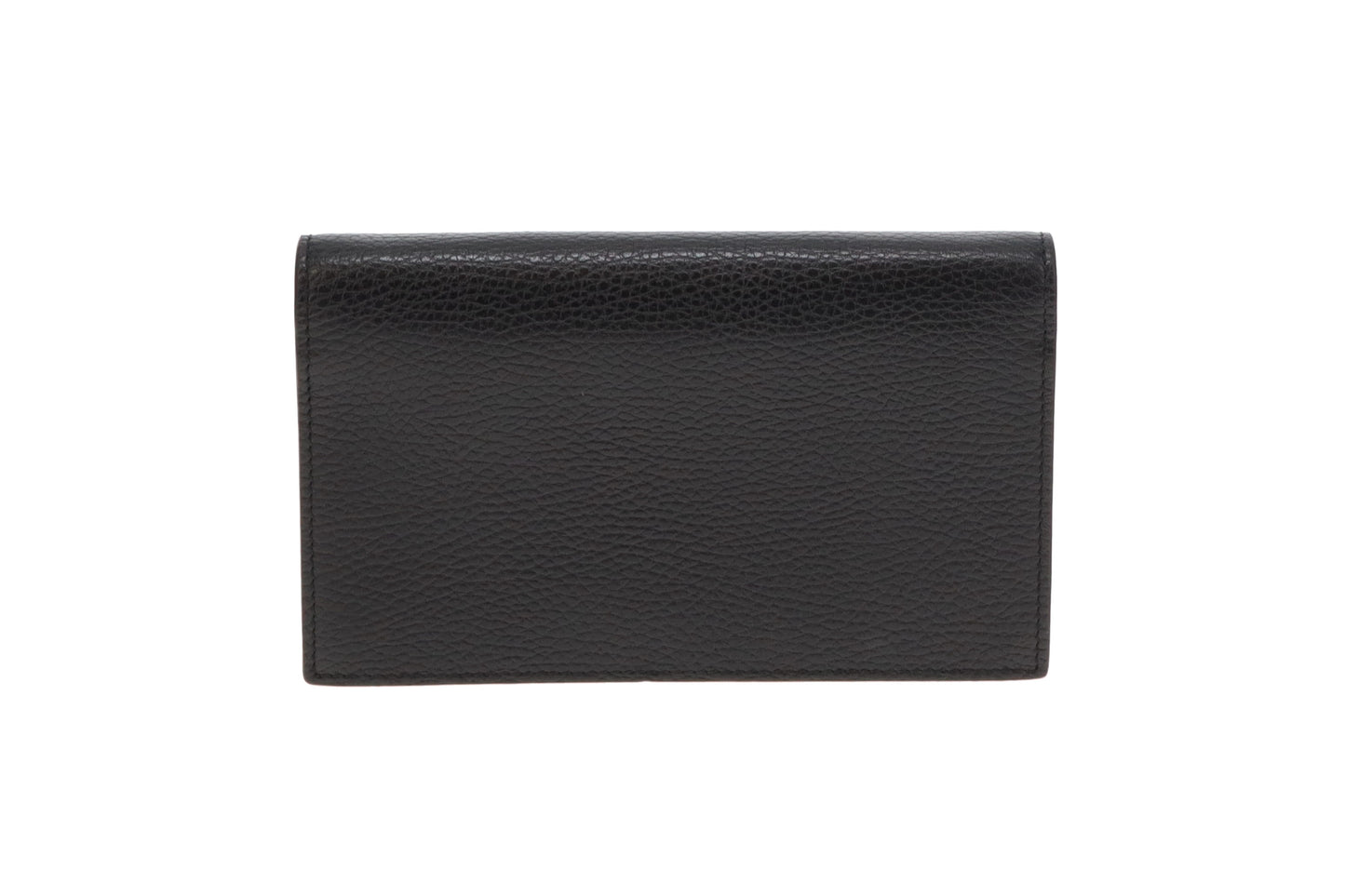 Gucci Black Leather Small Interlocking GG Logo Wallet (missing chain strap)