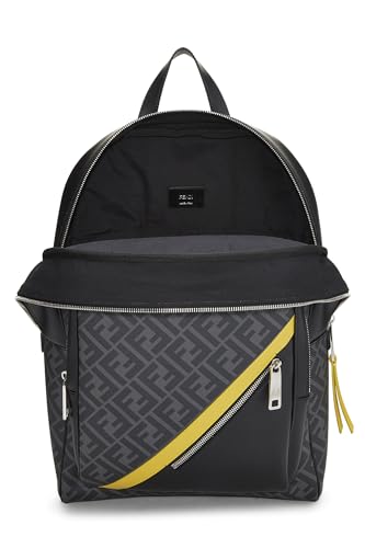 Fendi,  Black Zucca Coated Canvas Backpack, Black