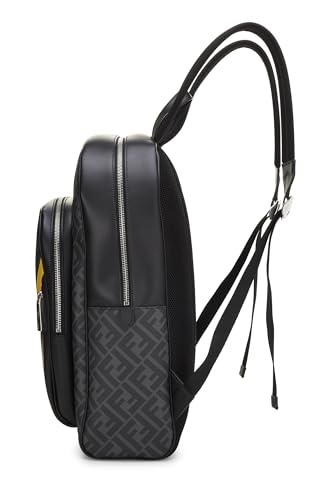 Fendi,  Black Zucca Coated Canvas Backpack, Black