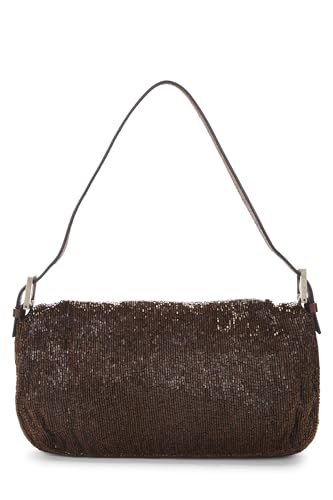 Fendi,  Brown Beaded Baguette, Brown