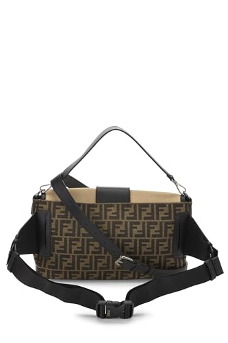 Fendi,  Black Zucca Canvas Convertible Belt Bag Large, Black