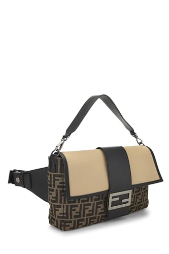 Fendi,  Black Zucca Canvas Convertible Belt Bag Large, Black