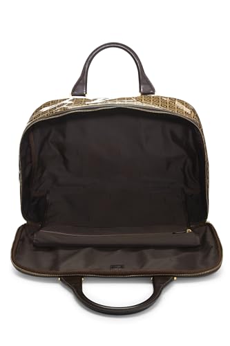 Fendi,  Brown Coated Canvas Bowler Large, Brown