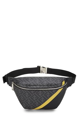 Fendi,  Black Zucca Coated Canvas Belt Bag, Black