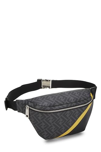 Fendi,  Black Zucca Coated Canvas Belt Bag, Black