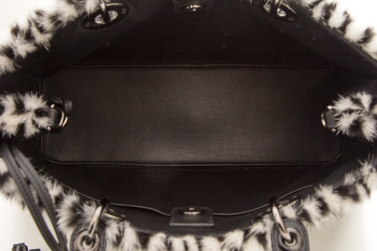 Dior Mink Lady Black and White Handle Bag