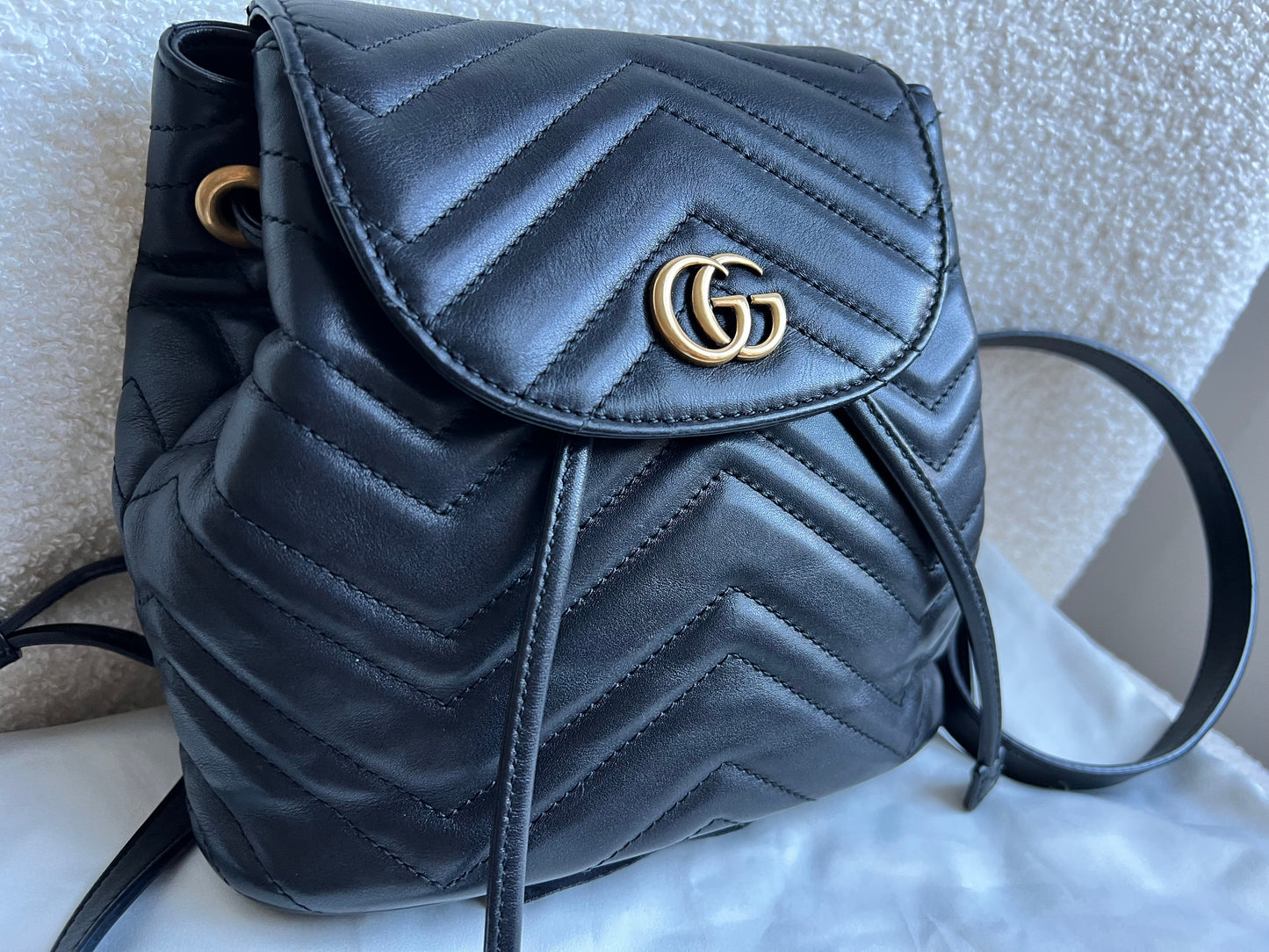 Gucci GG Black Mini Marmont Backpack