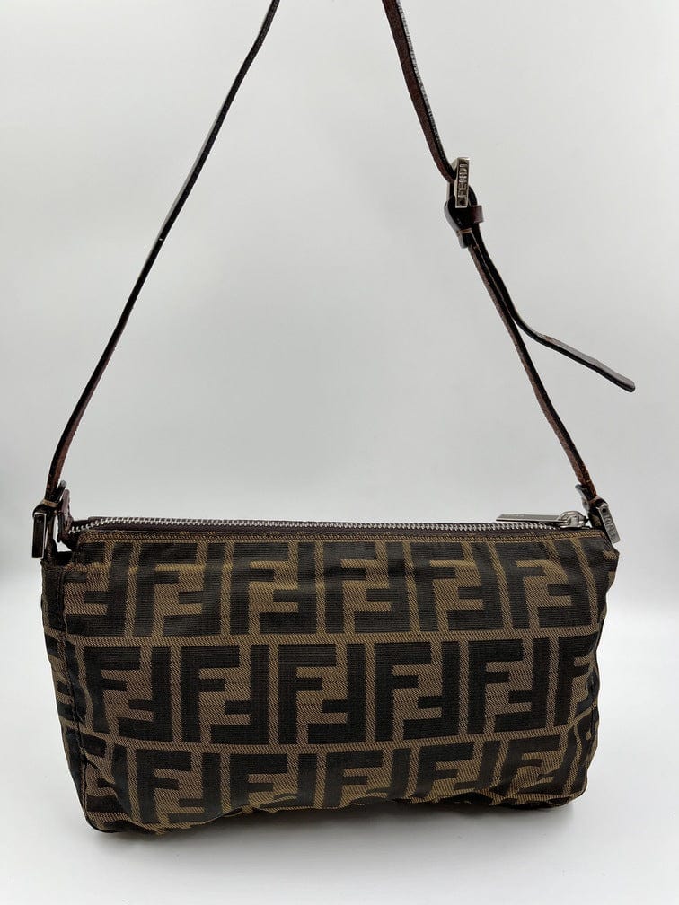 Vintage Fendi Shoulder Bag in Brown Zucca Canvas