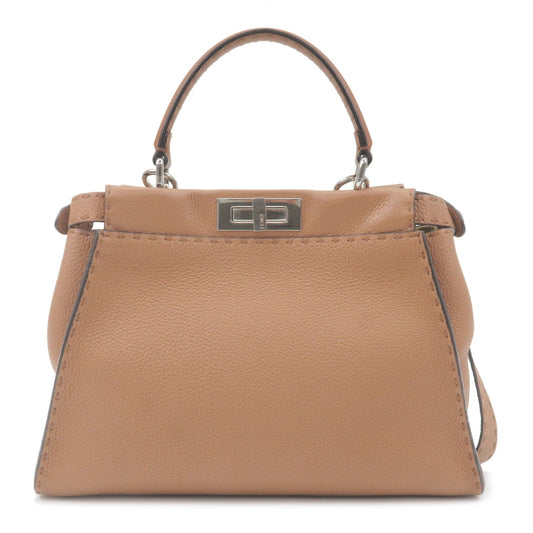 FENDI Selleria Peekaboo Regular Leather 2Way Shoulder Bag 8BN290