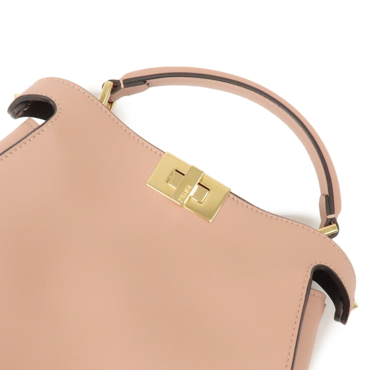 FENDI Peekaboo Iconic Essentially Leather 2Way Bag Pink 8BN302